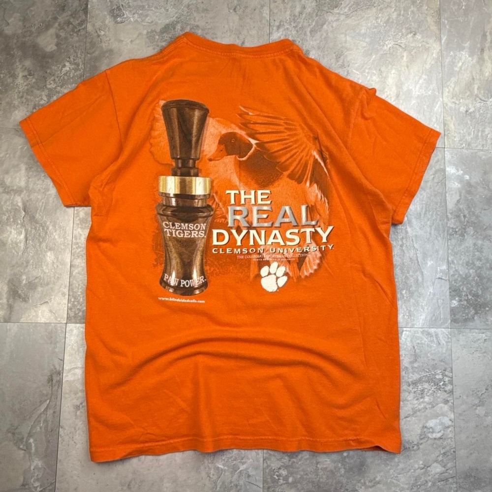 Vintage duck dynasty x clemson university graphic orange T shirt size medium